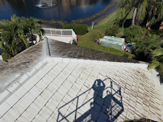 Tile roof after soft wash cleaning — clean result Sarasota FL