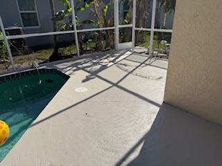 Concrete pool deck before pressure washing — Sarasota FL